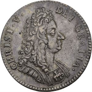 CHRISTIAN V 1670-1699. KONGSBERG. 4 mark 1699. S.5