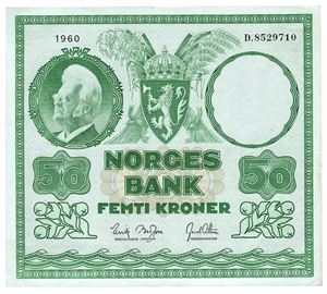 50 kroner 1960. D8529710.