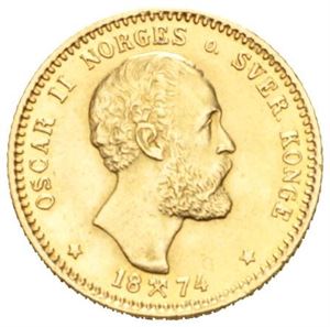 10 kroner/2 1/2 species 1874.