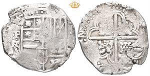 Philip IV, 8 reales 164(8), Potosi. Felipe Ramirez de Arrelano, "asseyer" (guardein) 1646-1648