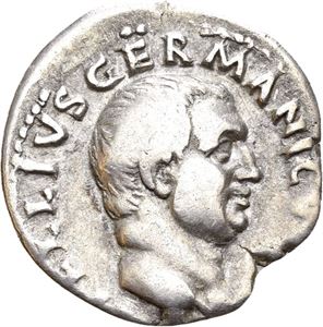 VITELLIUS 69 e.Kr., denarius, Roma. R: Concordia sittende mot venstre
