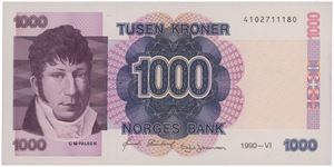 1000 kroner 1990. 4102711180.