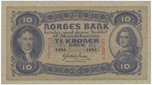 10 kroner 1935. U.2807001.