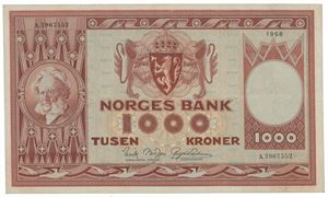 1000 kroner 1968. A.2967552.