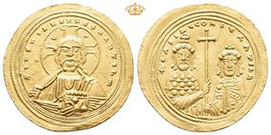 Basil II Bulgaroktonos, with Constantine VIII. AD 976-1025. AV histamenon nomisma (4,43 g).