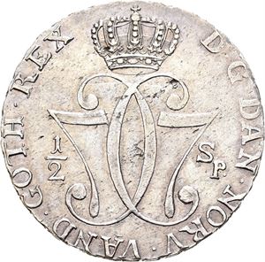 Christian VII 1766-1808. 1/2 speciedaler 1776. S.6