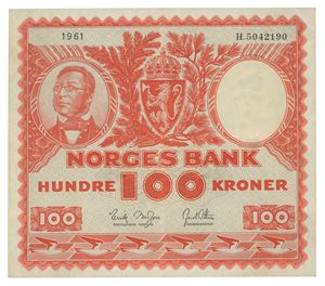 100 kroner 1961. H.5042190