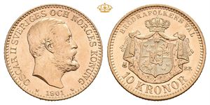 Oskar II, 10 kronor 1901