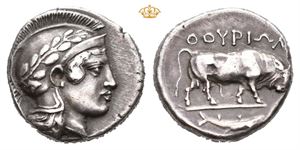 LUCANIA, Thourioi. Circa 443-400 BC. AR nomos (7,79 g)
