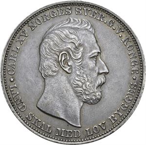 CARL XV 1859-1872. KONGSBERG. Speciedaler 1869