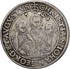 Christian II, Johann Georg I & August, taler 1594, Dresden