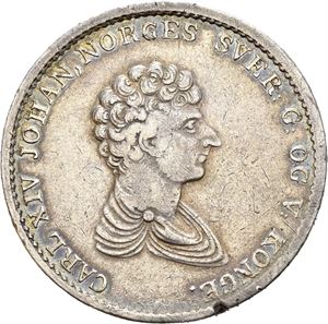 CARL XIV JOHAN 1818-1844, KONGSBERG, 1/2 speciedaler 1835