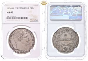 2 Rigsdaler 1854 VS - MS 63