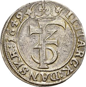 FREDERIK III 1648-1670, CHRISTIANIA, 2 mark 1649. S.30
