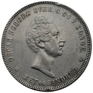 Speciedaler 1856. Blankettfeil i kanten, små riper/planchet defect on the edge, minor scratches