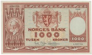 1000 kroner 1968. A.2907715
