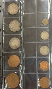 Lot med 10 stk. mynter i sølv og bronse fra Sovjetunionen