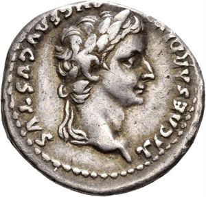 TIBERIUS 14-37, denarius, Lugdunum etter 16 e.Kr. R: Livia sittende mot høyre