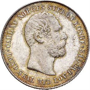CARL XV 1859-1872, KONGSBERG, 1/2 speciedaler 1862