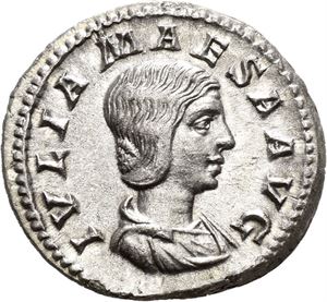 Julia Maesa d.225 e.Kr., denarius, Roma 218-220 e.Kr. R: Fecunditas stående mot venstre