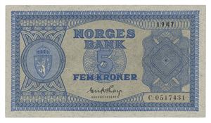 5 kroner 1947. C0517431