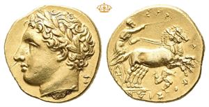 SICILY, Syracuse. Time of Agathokles, 317-289 BC. AV dekadrachm or 50 litrai (4,30 g)