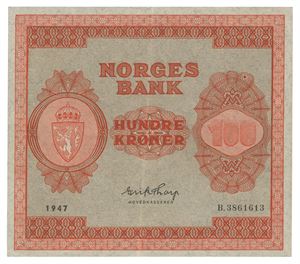 Norway. 100 kroner 1947. B3861613