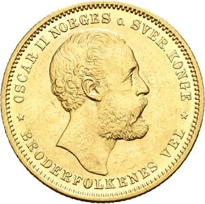 OSCAR II 1872-1905, KONGSBERG, 20 kroner 1879