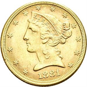5 dollar 1881