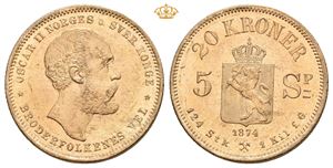 20 kroner/5 species 1874