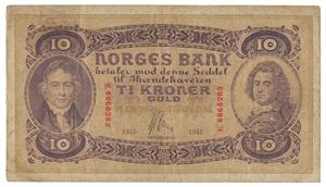 10 kroner 1915. E6666263