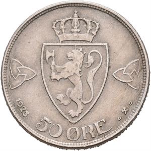 Norge, Haakon VII, 50 øre 1923 uten hull