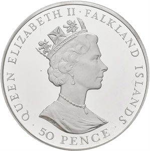 Falkland Islands 50 pence 1992 Piedfort
