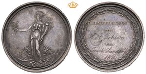 Tønsberg Landboforening prismedalje 1871. Bergslien. Sølv. 33 mm