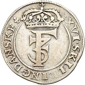 Frederik III 1648-1670. 1 mark u.år/n.d. (1663?). R. S.21