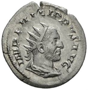 PHILIP I 244-249, antoninian, Roma 248 e.Kr. R: Ulvinnen og Romulus og Remus. Pregesprekk/striking crack