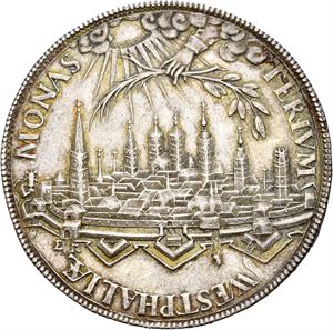 Münster, Freden i Westphalen 1648. Ketteler. Sølv. 40 mm