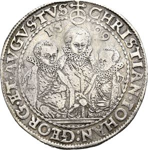 Christian II, Johann Georg I & August, taler 1599, Dresden