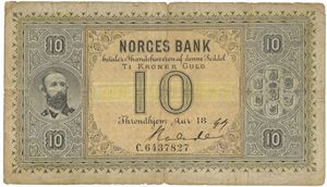 10 kroner 1899. C.6437827. Signert Rohde