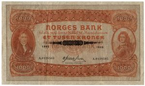 1000 kroner 1945. A0128505