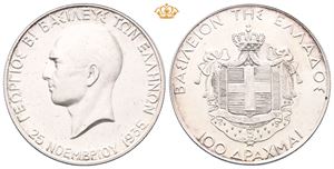 Greece. George II, 100 drachmai u.år/n.d. (1940)