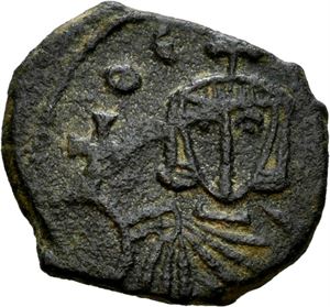 Michael I Rhangabe & Theophylactus 811-813, Æ follis, Syrakus. Byste av Michael/Byste av Theophylactus