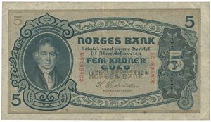 5 kroner 1928. K.6168403.