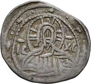 Manuel II 1391-1423, 1/4 hyperpyron, Constantinople. Byste av Kristus/Byste av Manuel