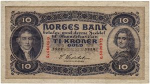 10 kroner 1929. O5309373