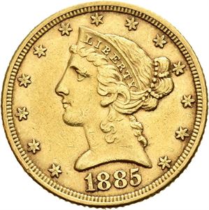 5 dollar 1885