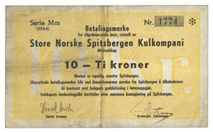 10 kroner 1964. Serie Mm. Nr.1774. R. Skitten/dirty
