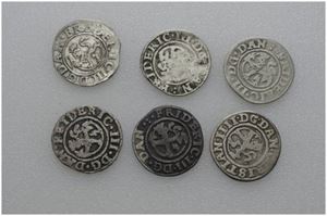 Lot 6 stk. 2 skilling 1648, 1650, 1654, 1655, 1656 og 1662