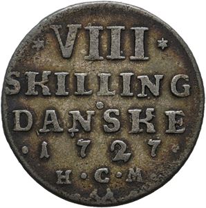 Norge, Frederik IV, 8 skilling 1727