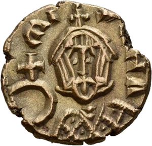 Michael III "the Drunkard" 842-867, semissis, Syrakus (1,50 g). Byste av Micael III/Byste av Michal III